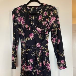 Rachel Roy navy floral print tie dress.   Size 1X